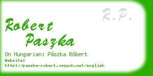 robert paszka business card